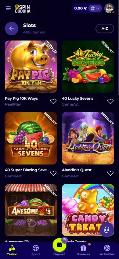 Spinbuddha Casino screenshot 5