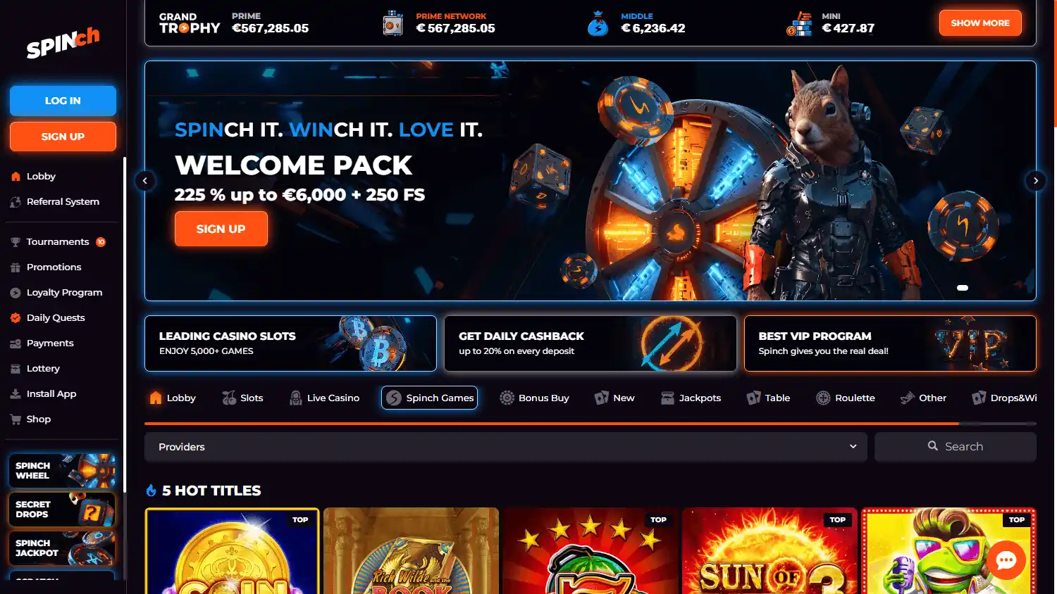 Spinch Casino screenshot 1