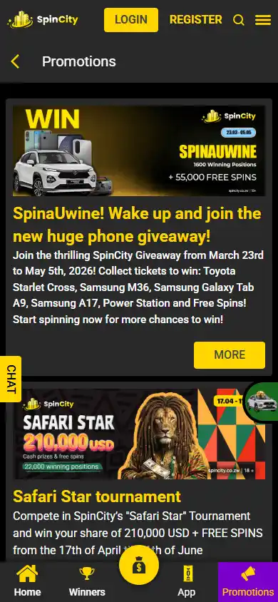 SpinCity Casino ZW screenshot 4