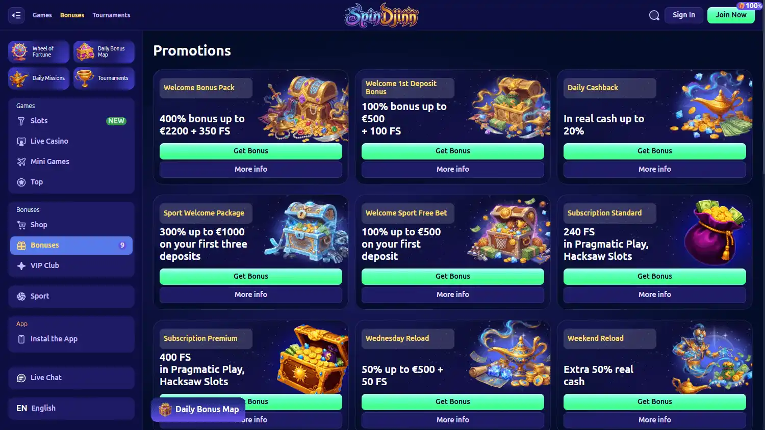 SpinDjinn Casino screenshot 3