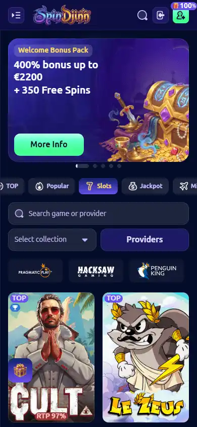 SpinDjinn Casino screenshot 5