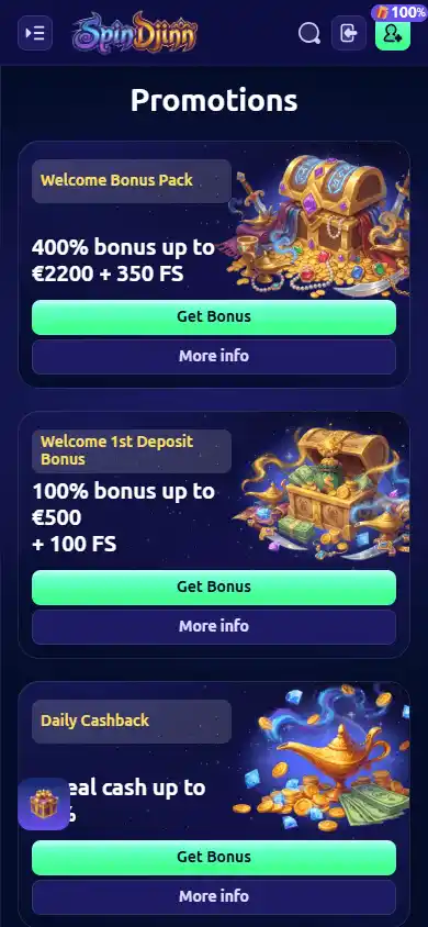 SpinDjinn Casino screenshot 6