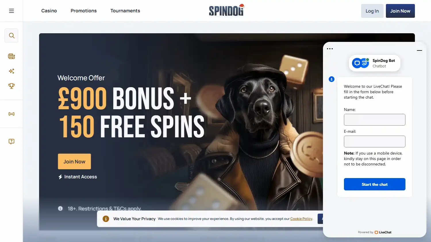 Spindog Casino screenshot 2