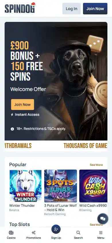 Spindog Casino screenshot 3