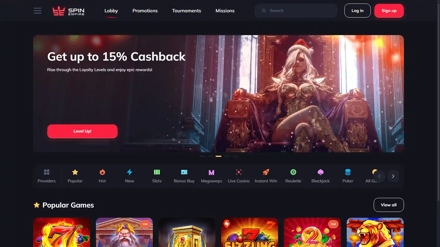 SpinEmpire Casino screenshot 1