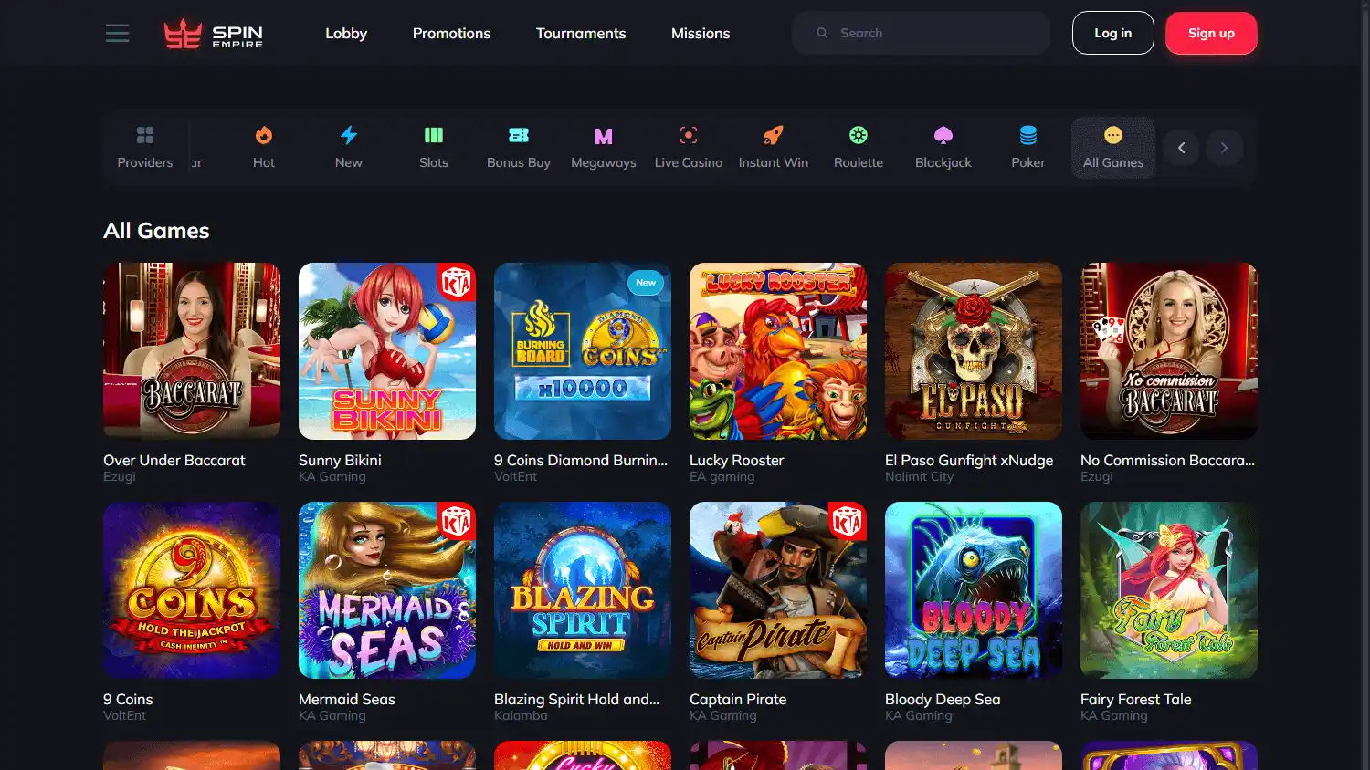 SpinEmpire Casino screenshot 2