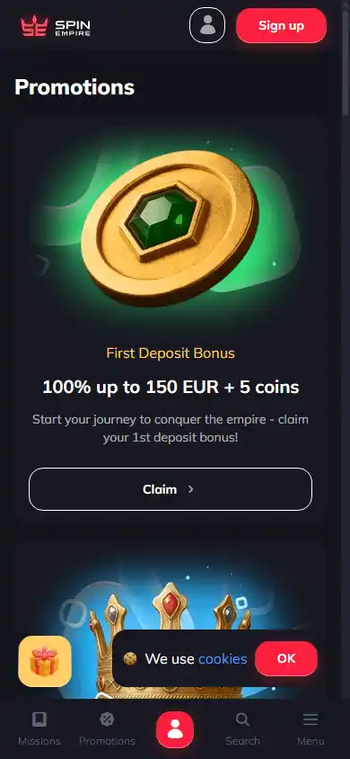 SpinEmpire Casino screenshot 6