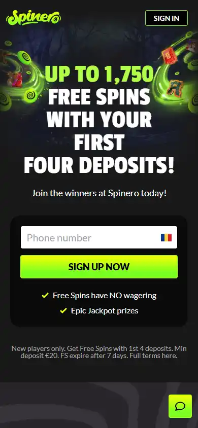 Spinero Casino screenshot 2