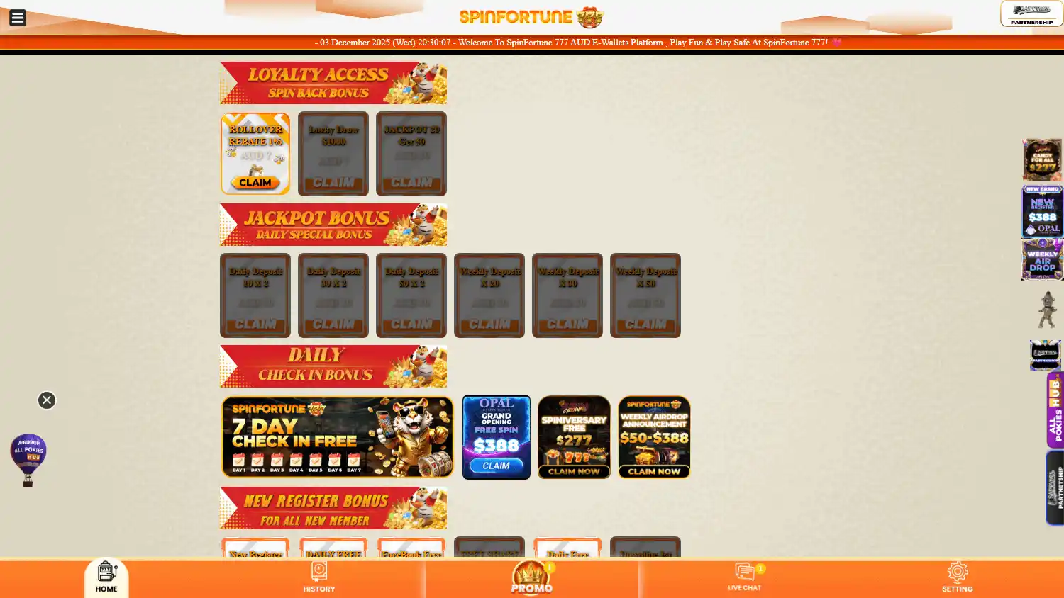 Spinfortune Casino screenshot 2