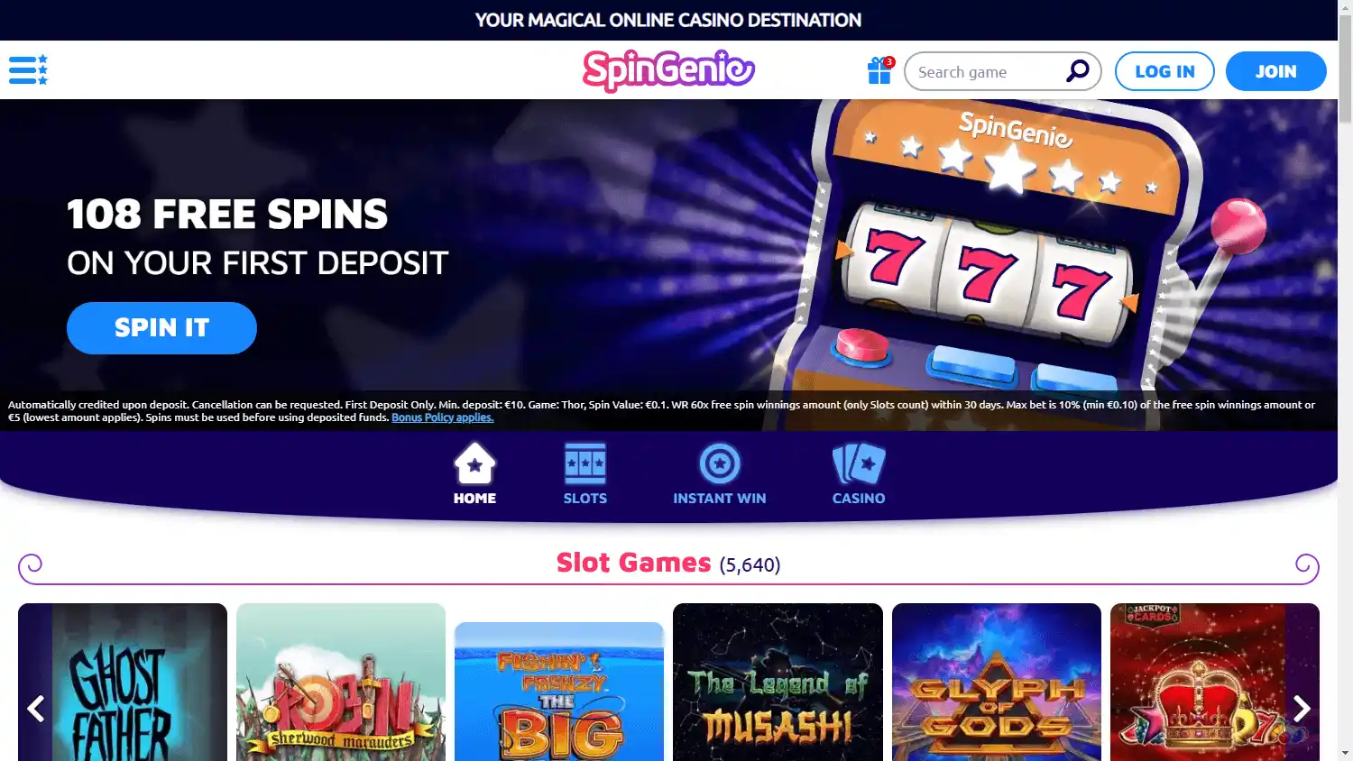 SpinGenie Casino DE screenshot 2