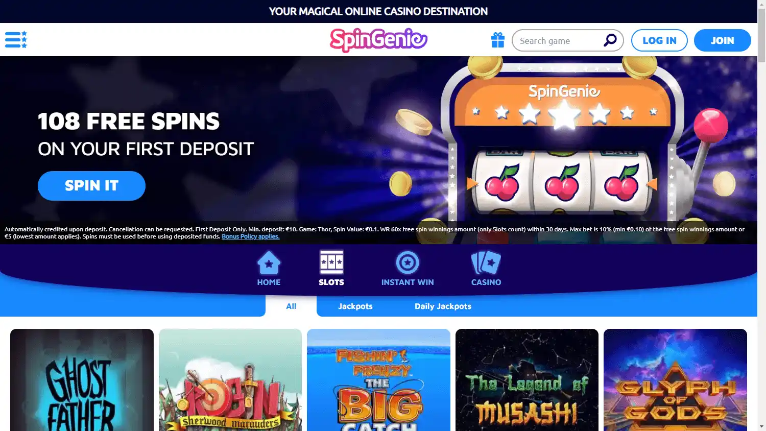 SpinGenie Casino DE screenshot 3