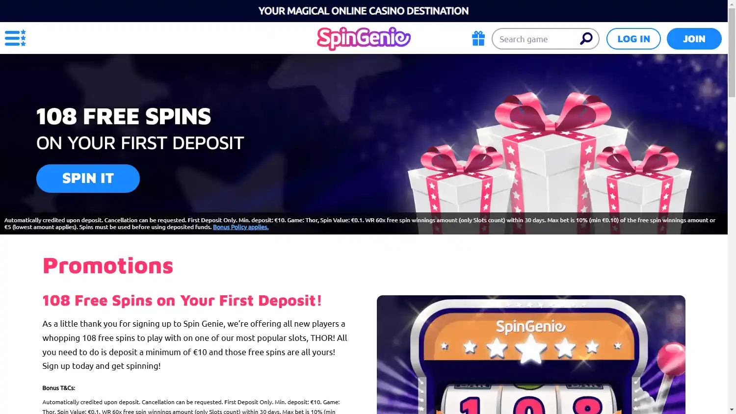 SpinGenie Casino DE screenshot 4