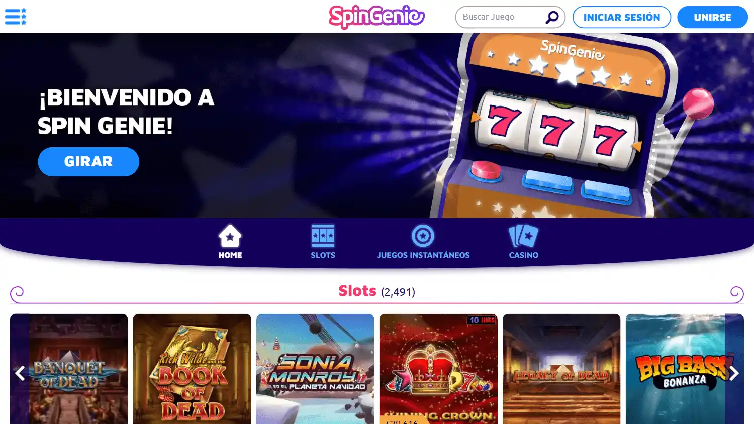 SpinGenie Casino ES screenshot 1