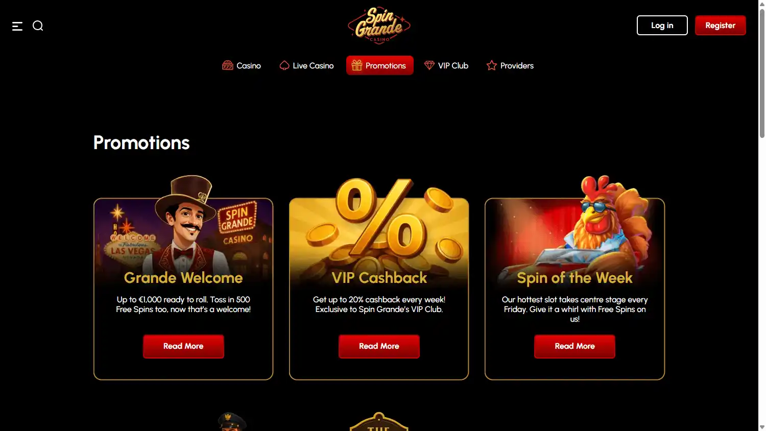 SpinGrande Casino screenshot 3