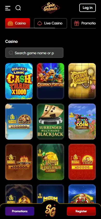 SpinGrande Casino screenshot 5