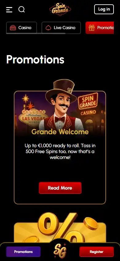 SpinGrande Casino screenshot 6