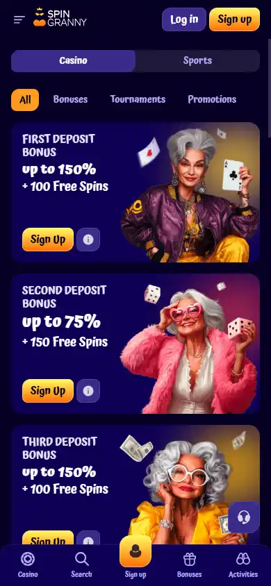 SpinGranny Casino screenshot 6