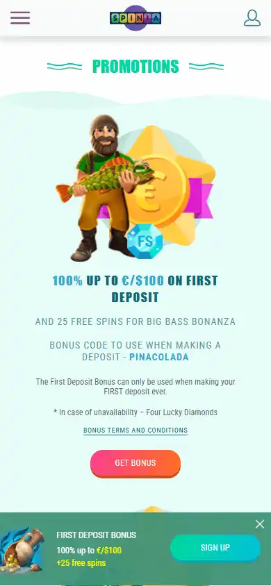 Spinia Casino screenshot 6