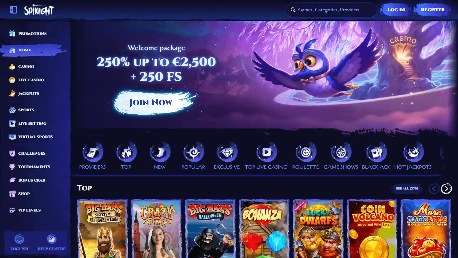 Spinight Casino screenshot 1