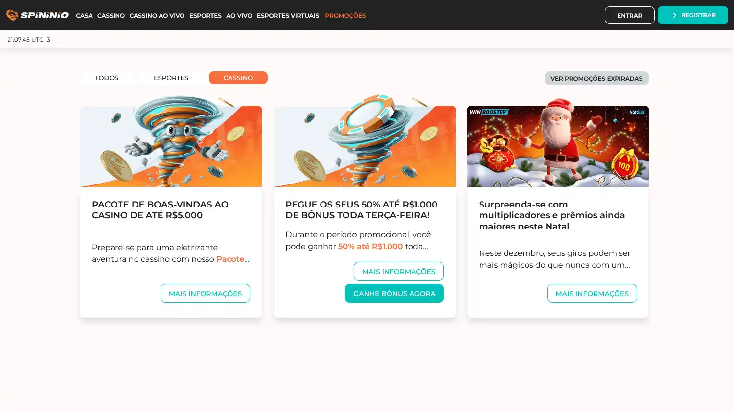 Spininio Casino screenshot 3