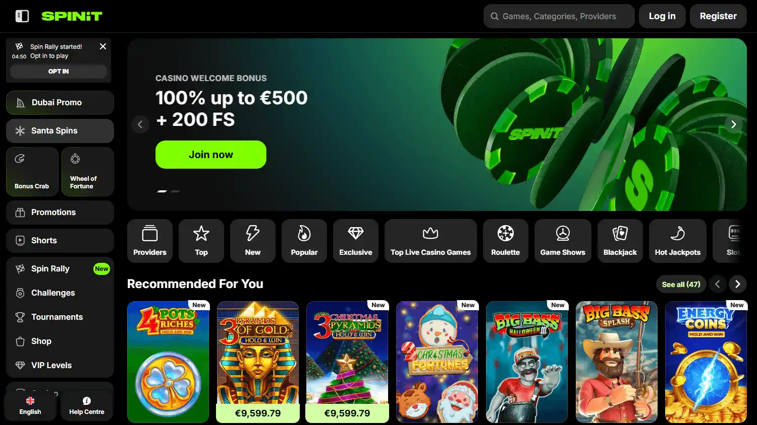 Spinit Casino screenshot 1