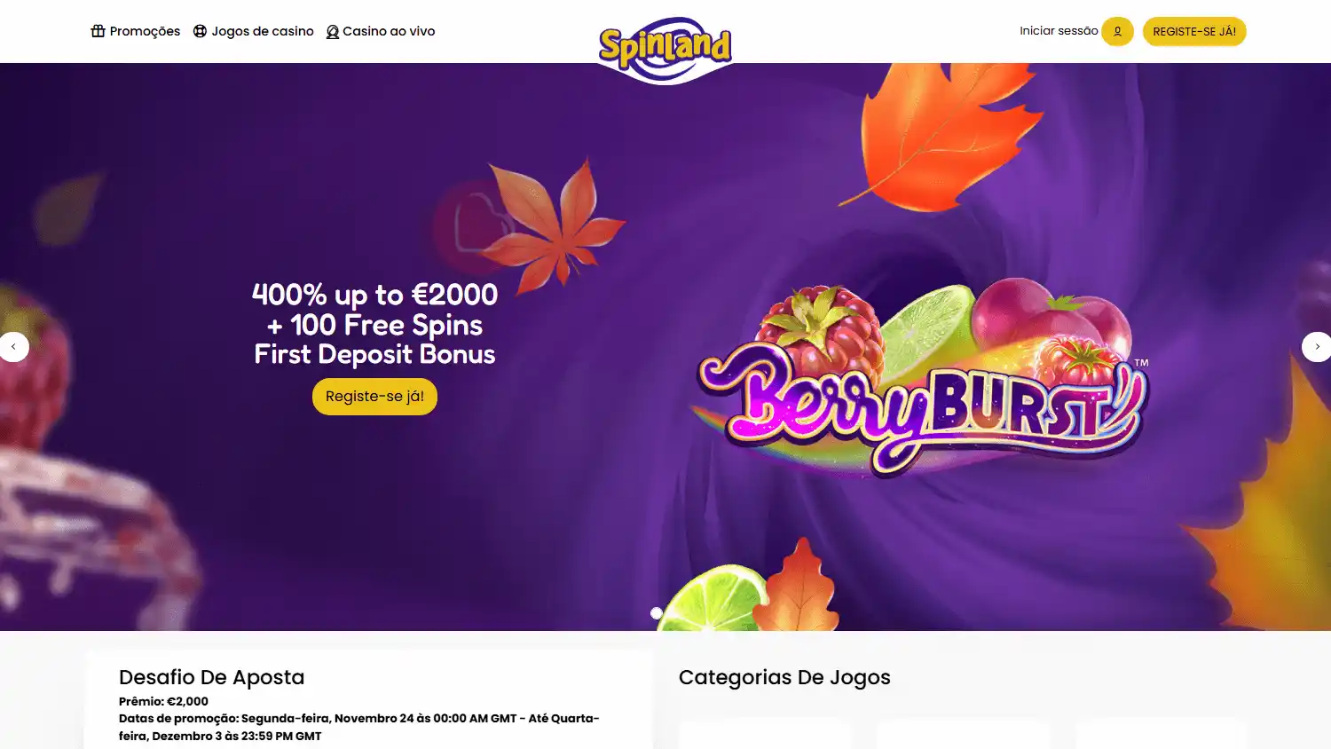 SpinLand Casino screenshot 1
