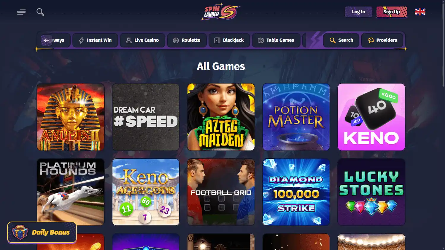 SpinLander Casino screenshot 2
