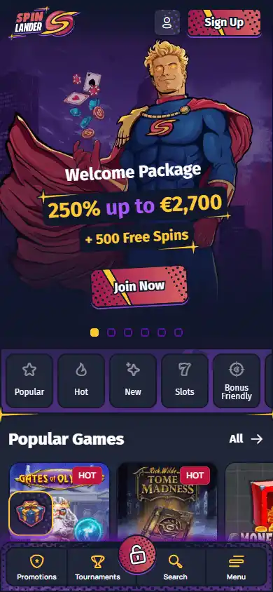 SpinLander Casino screenshot 4