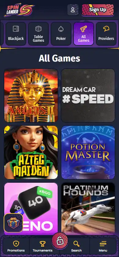 SpinLander Casino screenshot 5