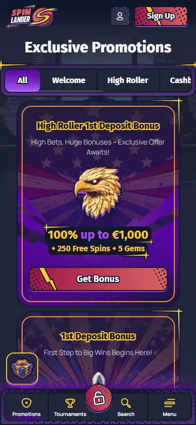 SpinLander Casino screenshot 6