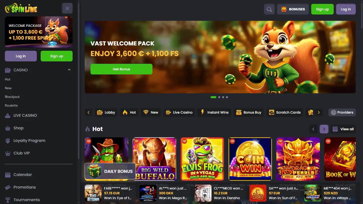 Spinline Casino screenshot 1