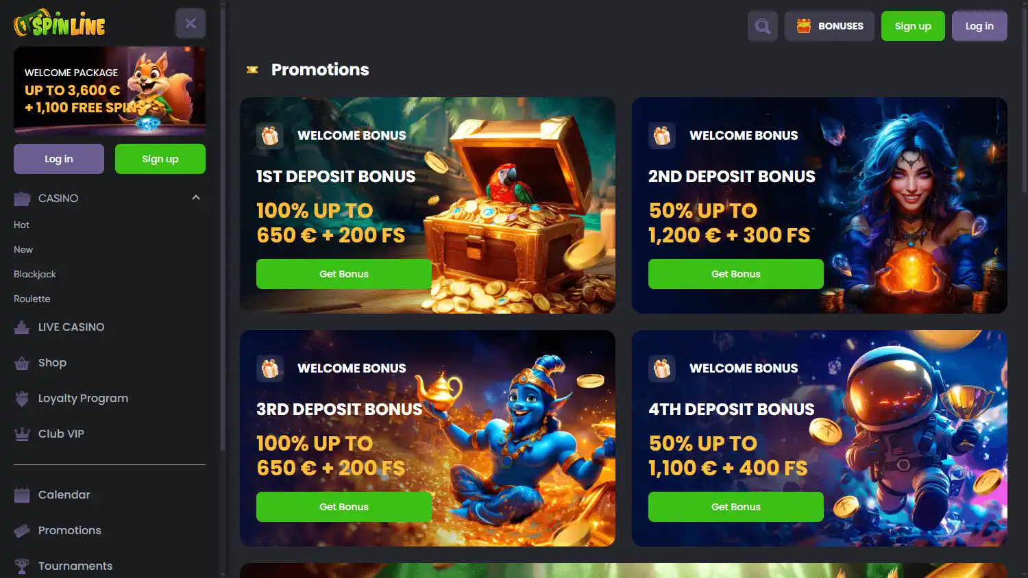 Spinline Casino screenshot 3