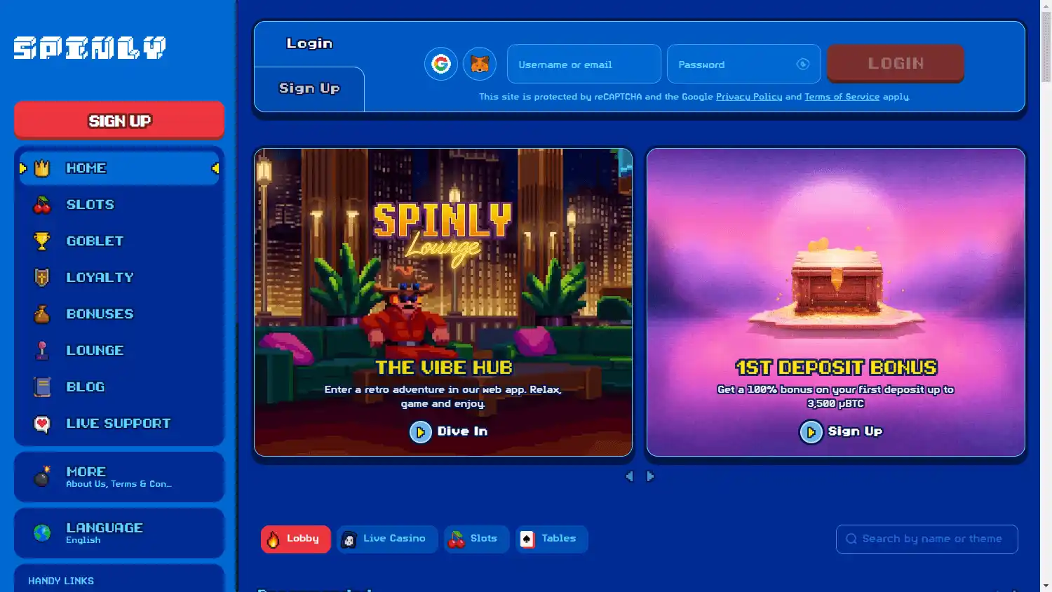 Spinly Casino screenshot 1