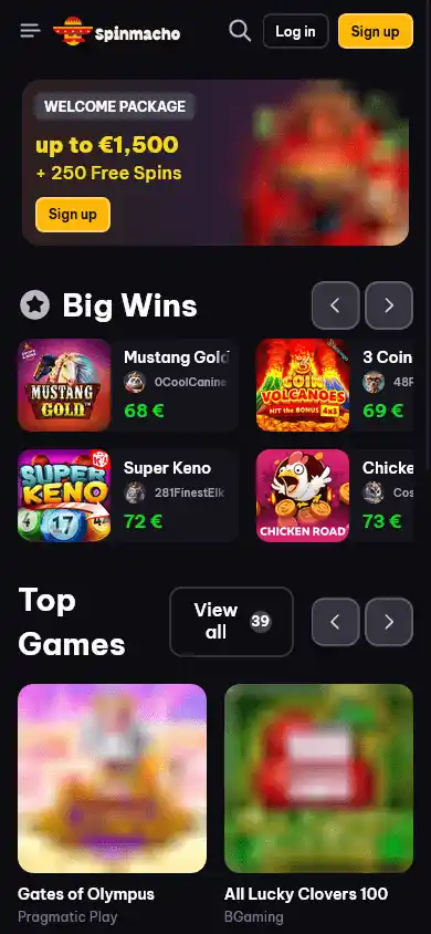 Spinmacho Casino screenshot 3