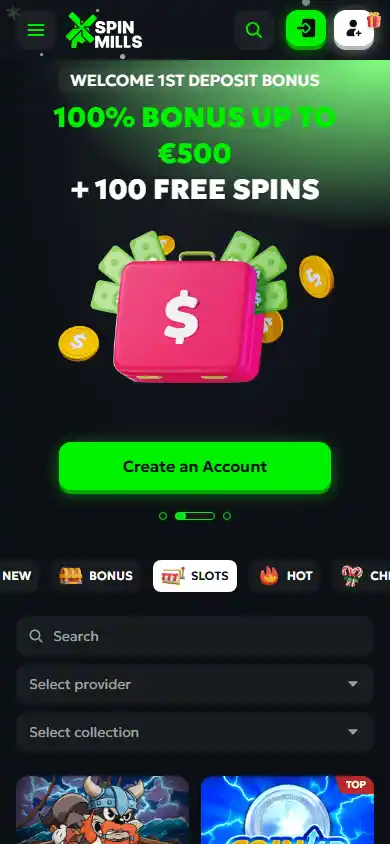 SpinMills Casino screenshot 5