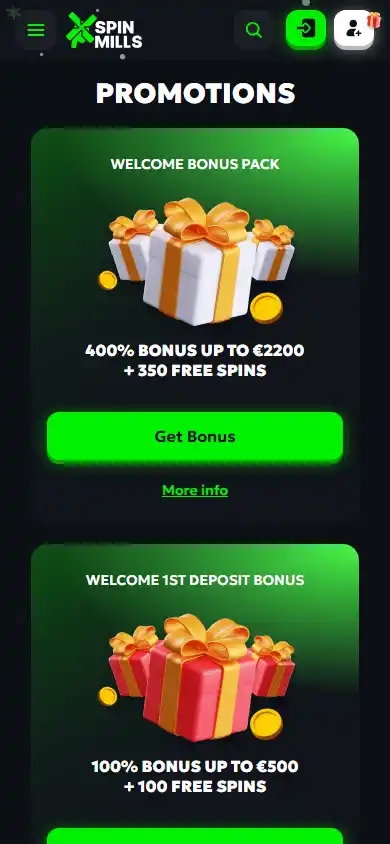 SpinMills Casino screenshot 6