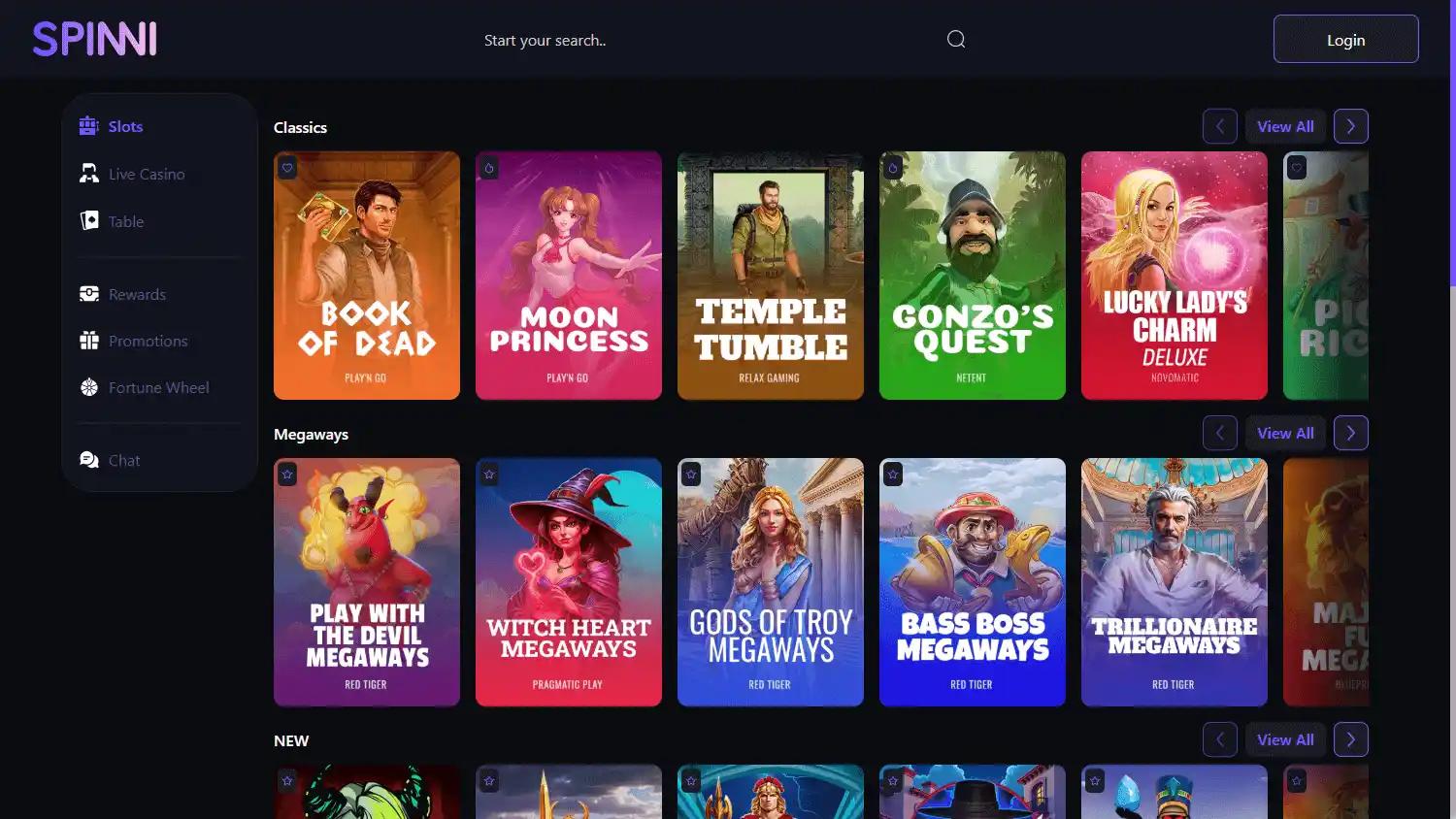 Spinni Casino screenshot 1