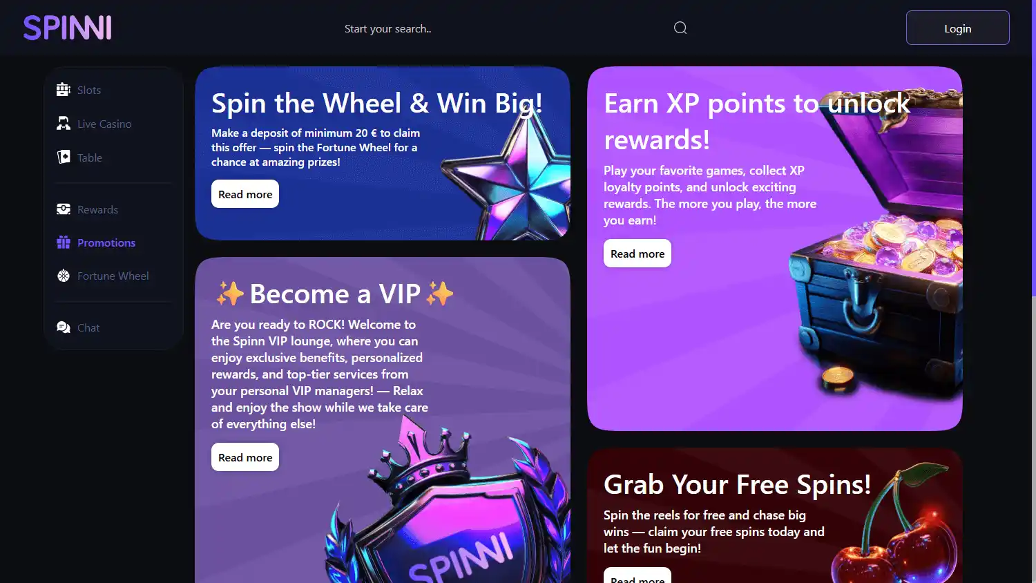 Spinni Casino screenshot 2