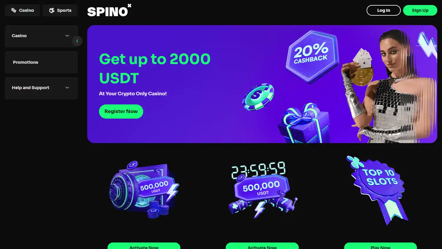 Spino Casino screenshot 1
