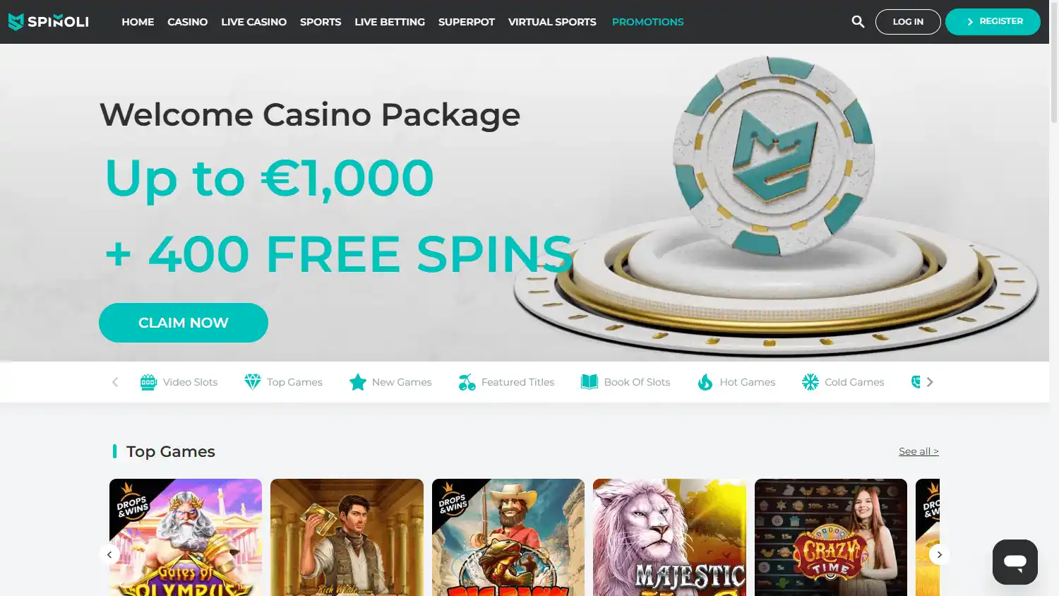 Spinoli Casino screenshot 1