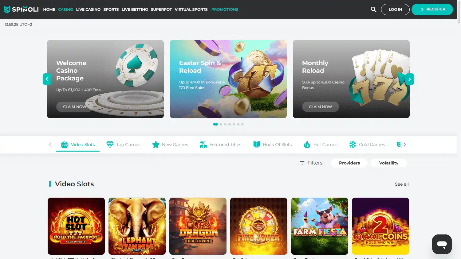 Spinoli Casino screenshot 2