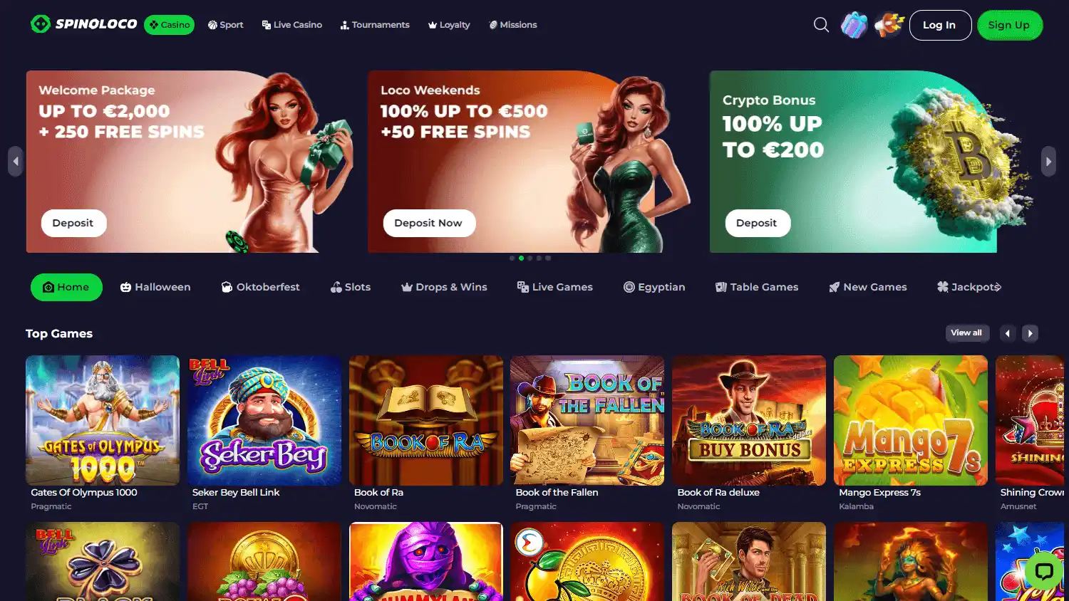 Spinoloco Casino screenshot 1