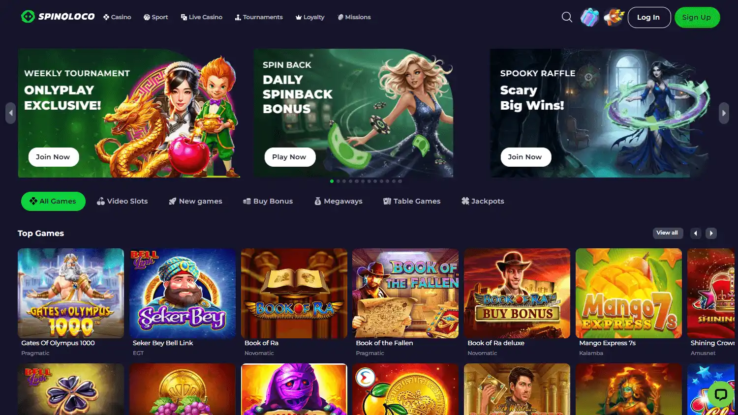 Spinoloco Casino screenshot 2