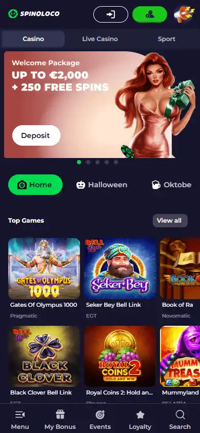 Spinoloco Casino screenshot 4