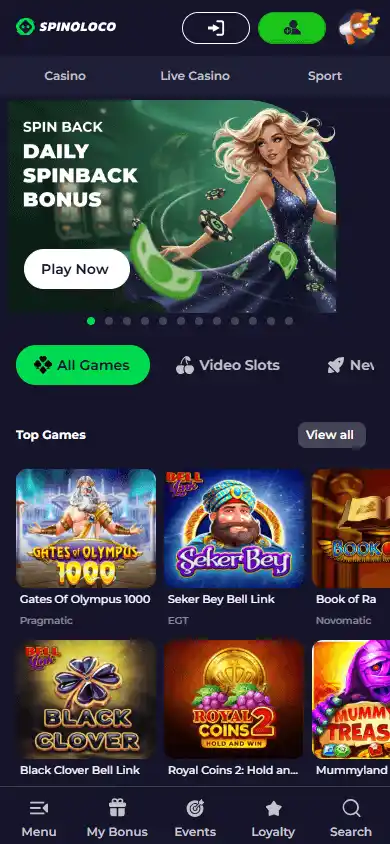 Spinoloco Casino screenshot 5