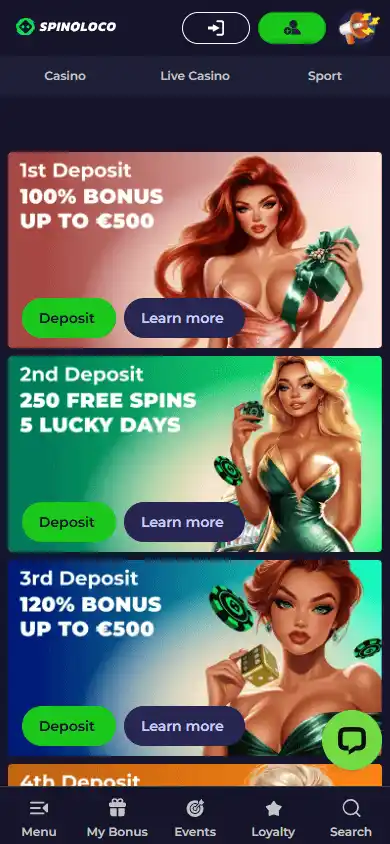 Spinoloco Casino screenshot 6