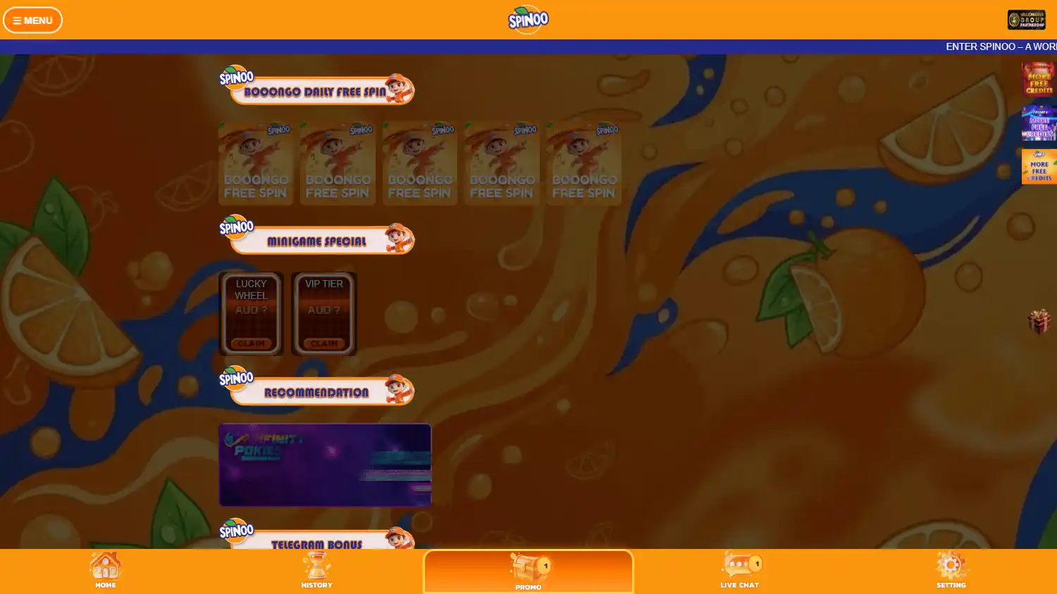 Spinoo Casino screenshot 2