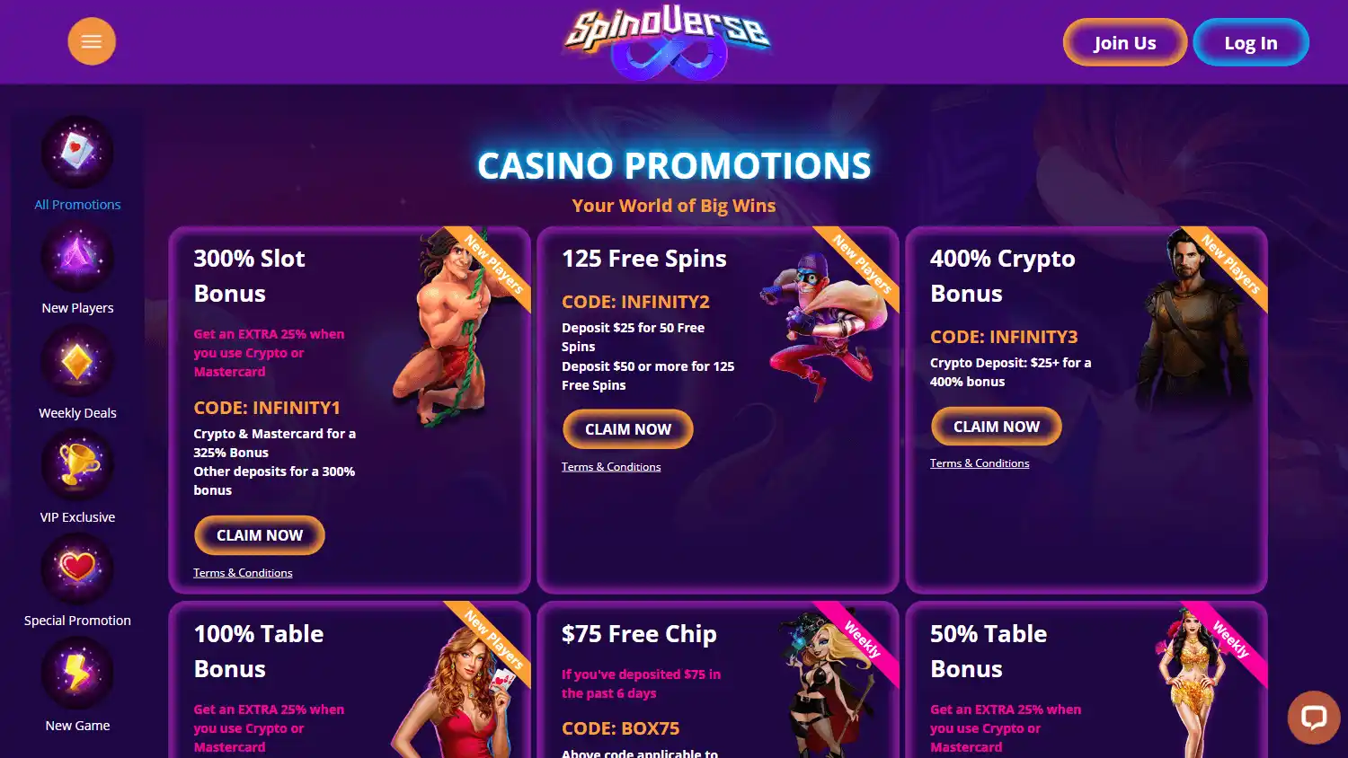 SpinoVerse Casino screenshot 3