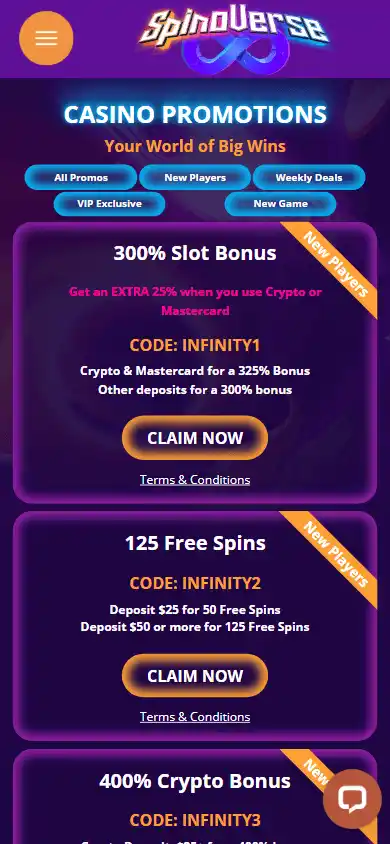 SpinoVerse Casino screenshot 6