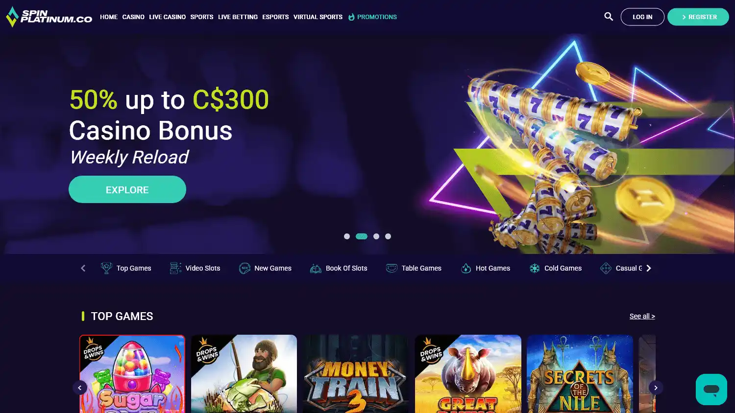 Spinplatinum Casino screenshot 1